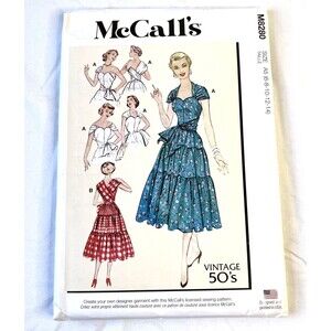 McCall’s M8280 Misses Dress Circa 1950s Retro Fitted Tiered Size 6-14